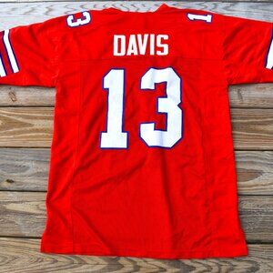 Preowned! Davis New York Buffalo Bills Red Football Jersey Adult Men's XL